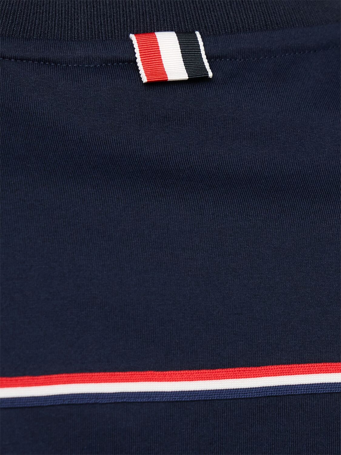 Thom Browne Blue T-shirt With Logo Patch In Stretch Wool Man In Blue