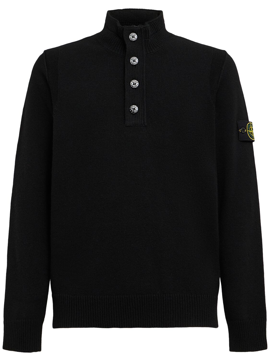 Polo En Laine Mélangée L/s - STONE ISLAND - Modalova