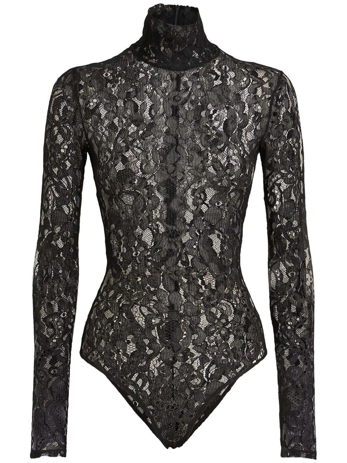 Valentino Turtleneck Long Sleeve Lace Bodysuit