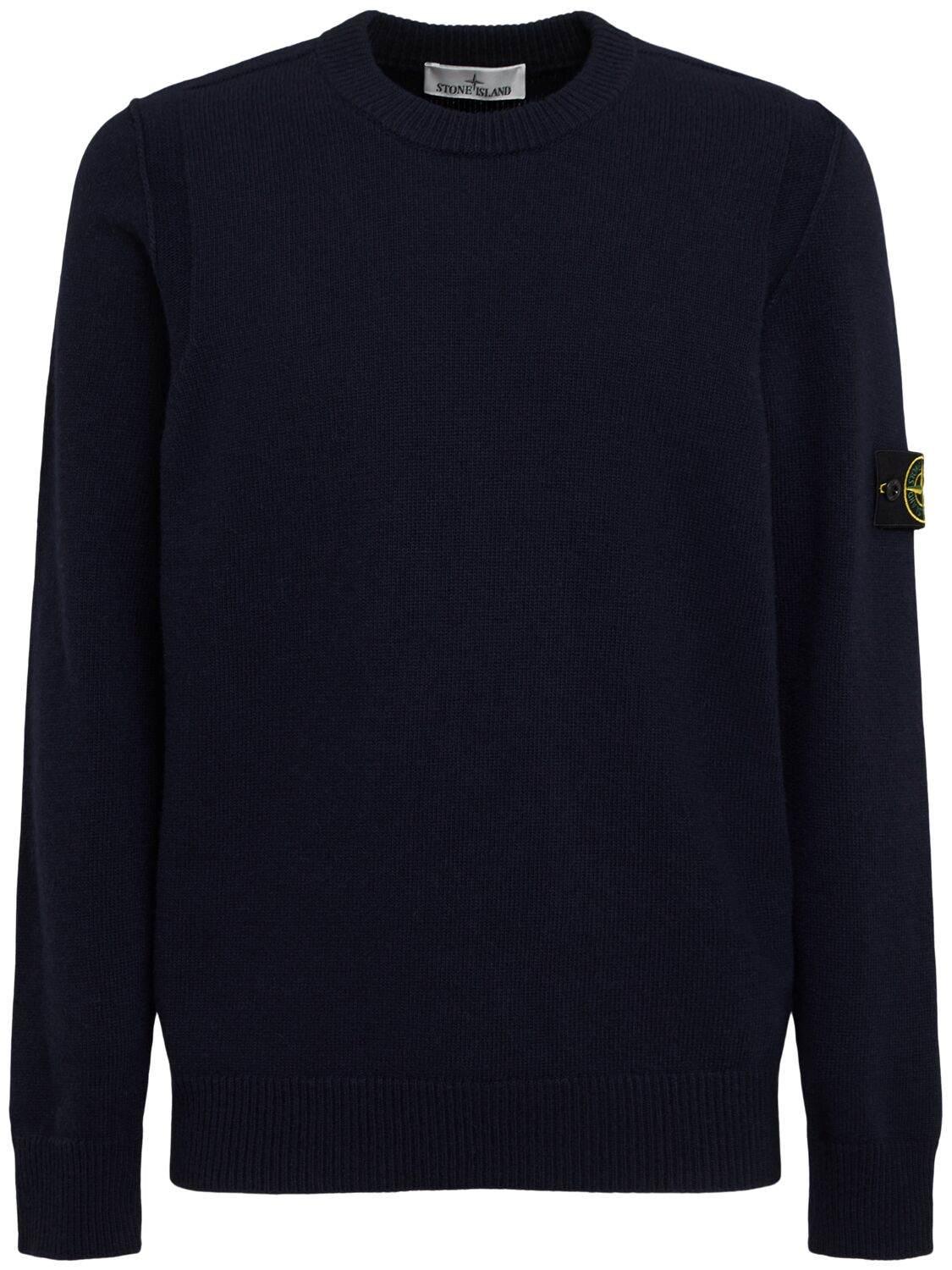Pull-over En Laine Mélangée À Col Ras-du-cou - STONE ISLAND - Modalova