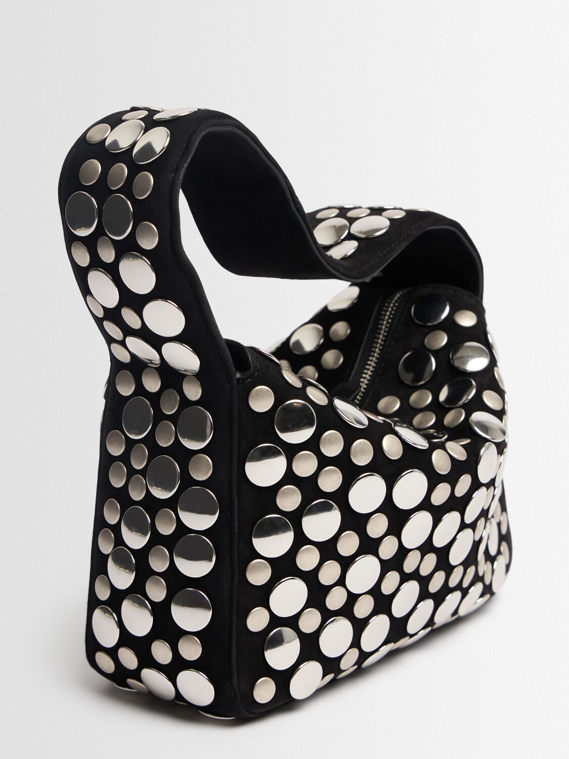 Khaite Small Elena Studded Suede Top Handle Bag
