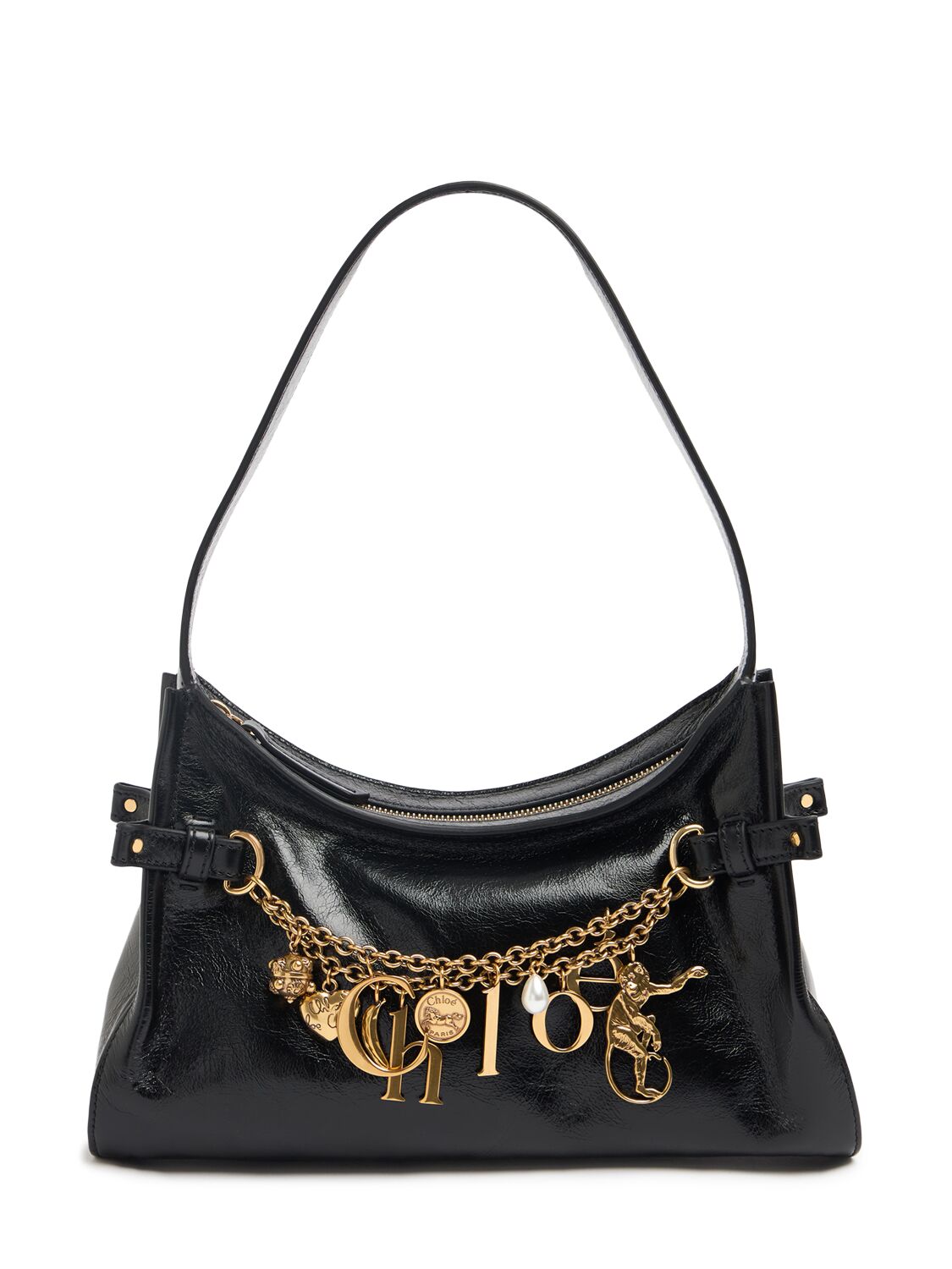 Sac Porté Épaule En Cuir Brillant Charms - CHLOÉ - Modalova