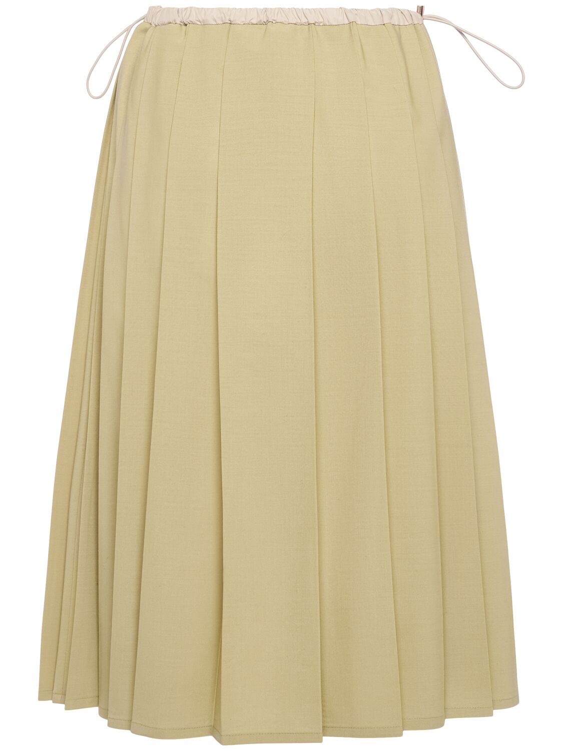 Moncler Pleated Tech Blend Midi Skirt In Nude