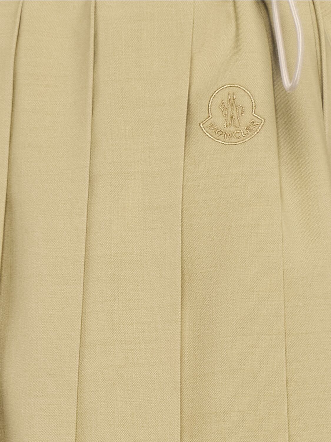 Moncler Pleated Tech Blend Midi Skirt In Nude
