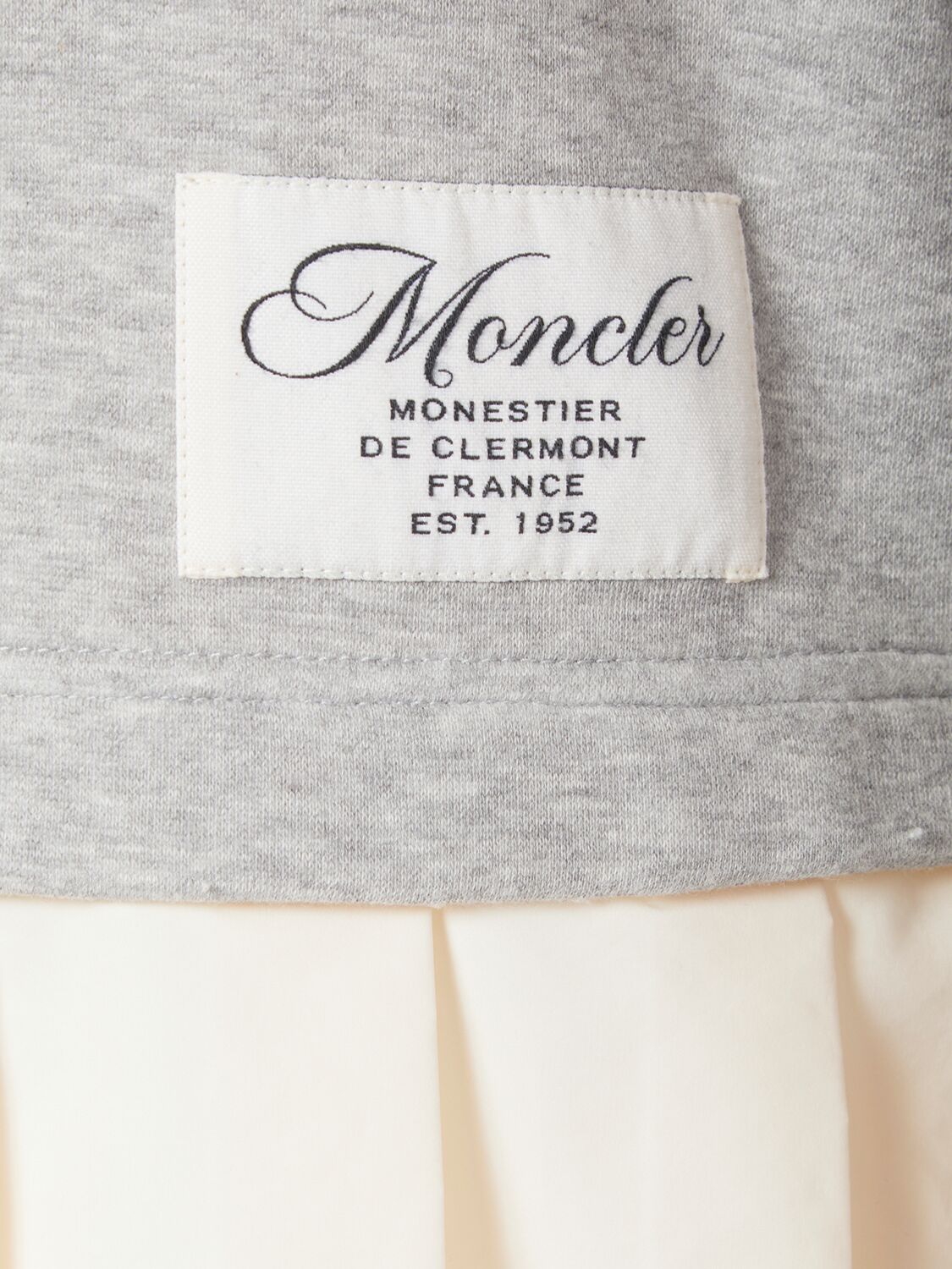 Moncler Long Sleeve Mixed Media Polo Dress In Gray
