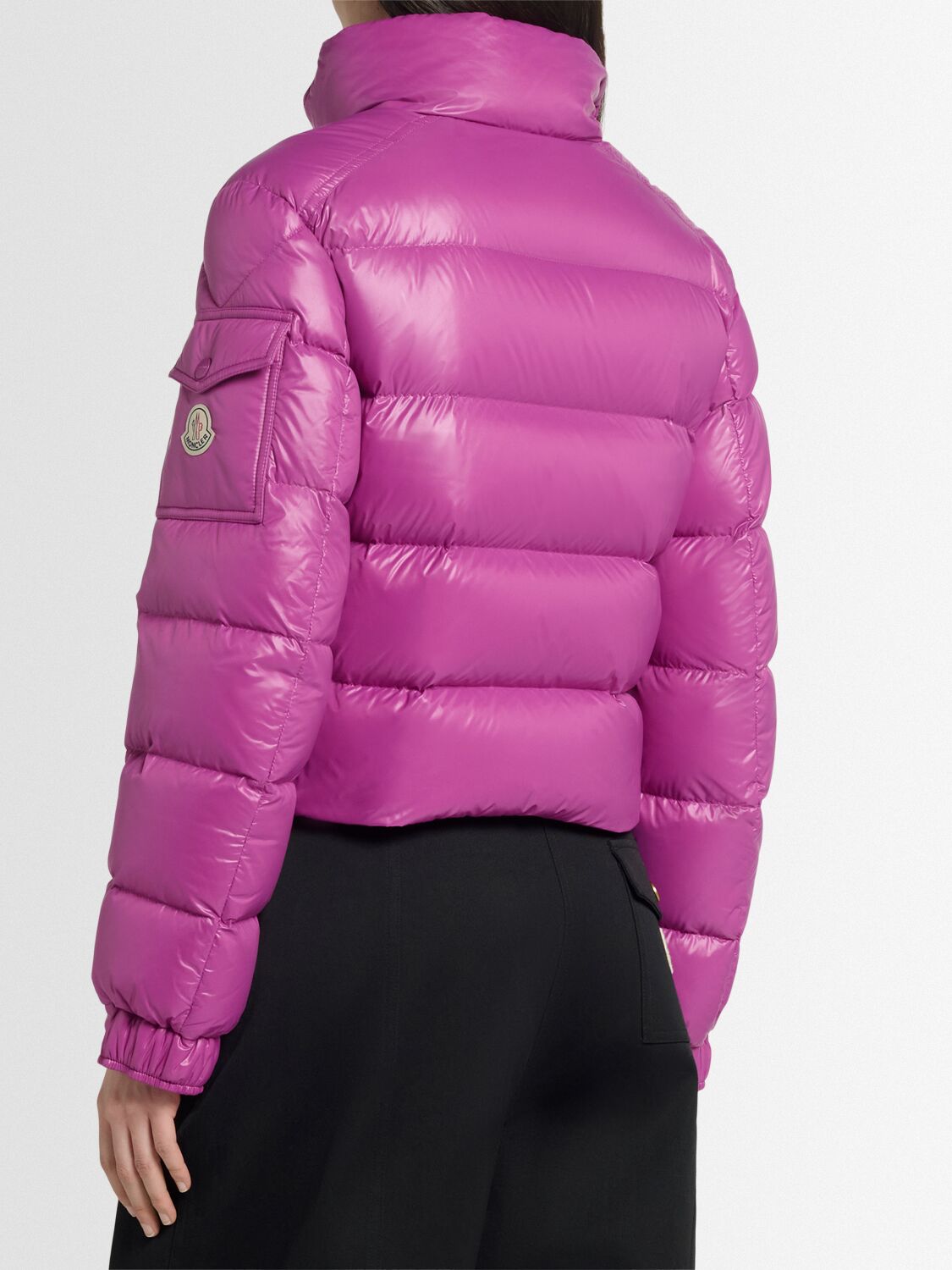 Moncler Petra Nylon Short Down Jacket In Purple