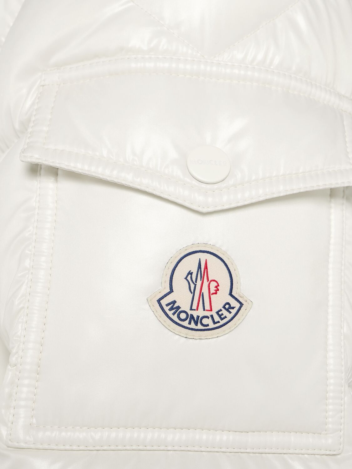 Moncler Womens Natural Petra Crop Shell-down Jacket In Neutral