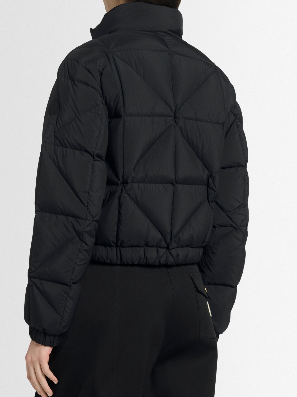 Moncler Anafi Diamond Quilted Nylon Down Jacket In Black