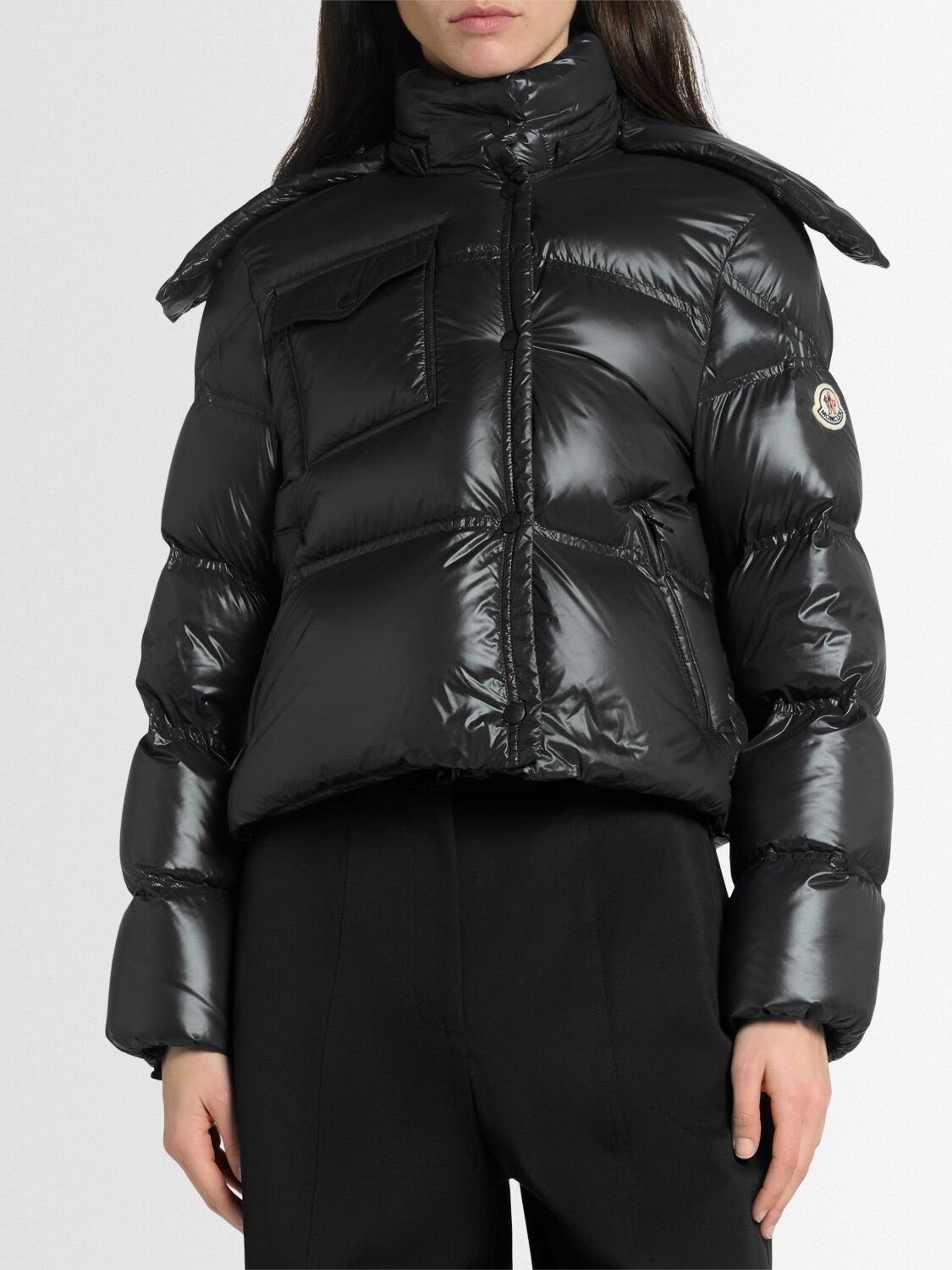 Moncler Erea Square Quilted Nylon Down Jacket In Black