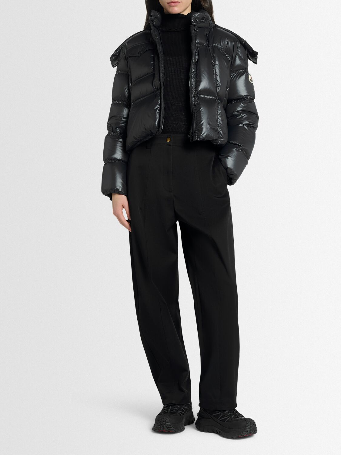 Moncler Erea Square Quilted Nylon Down Jacket In Black
