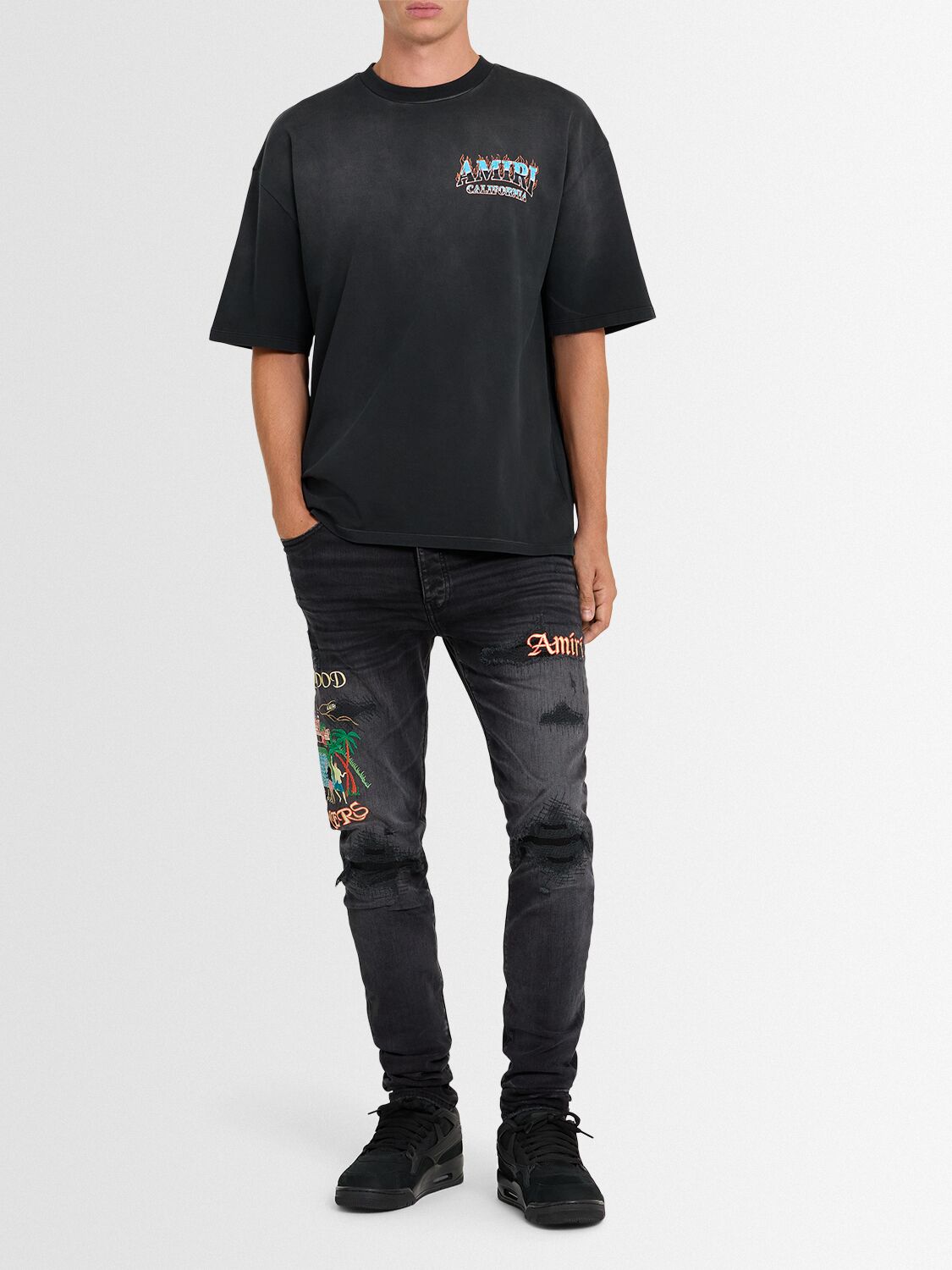 Sinners Embroidered Skinny Jeans