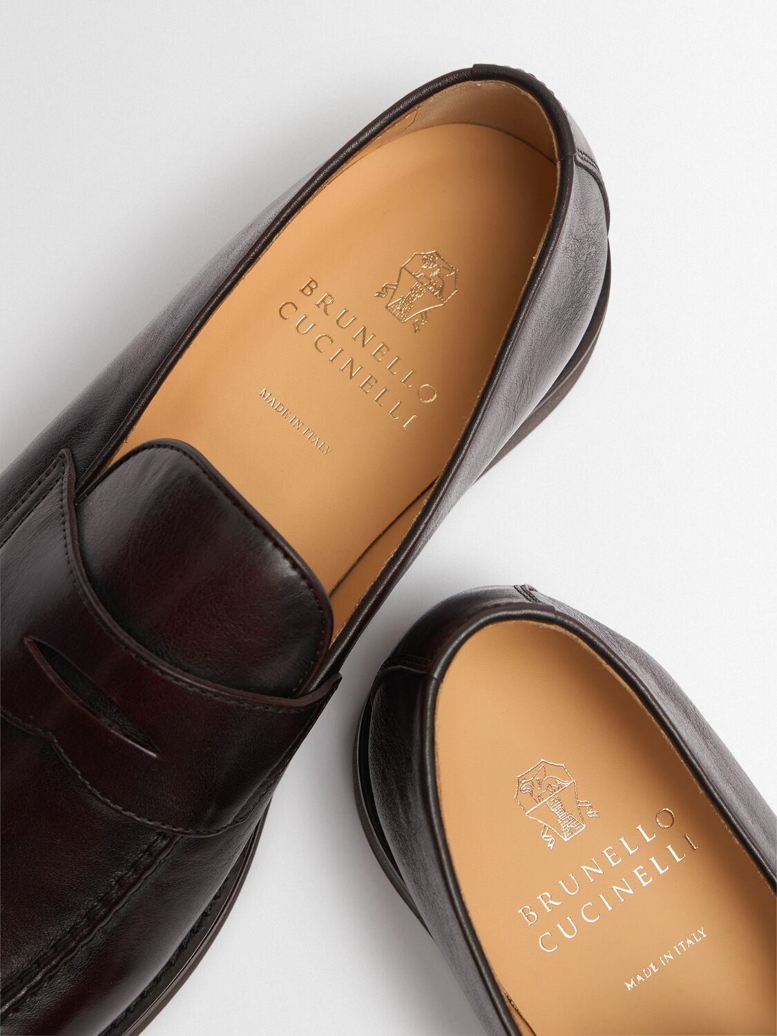 Brunello Cucinelli Shiny Leather Loafers