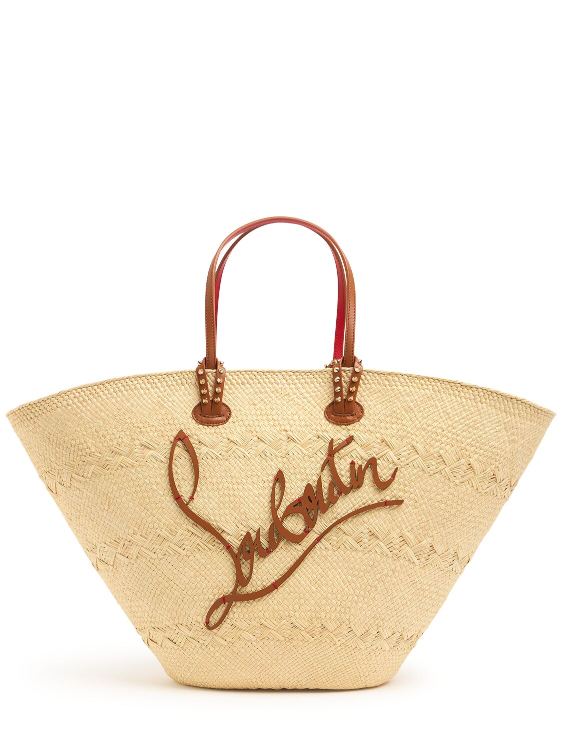 Christian Louboutin Large Cabata Raffia Beach Bag In Brown