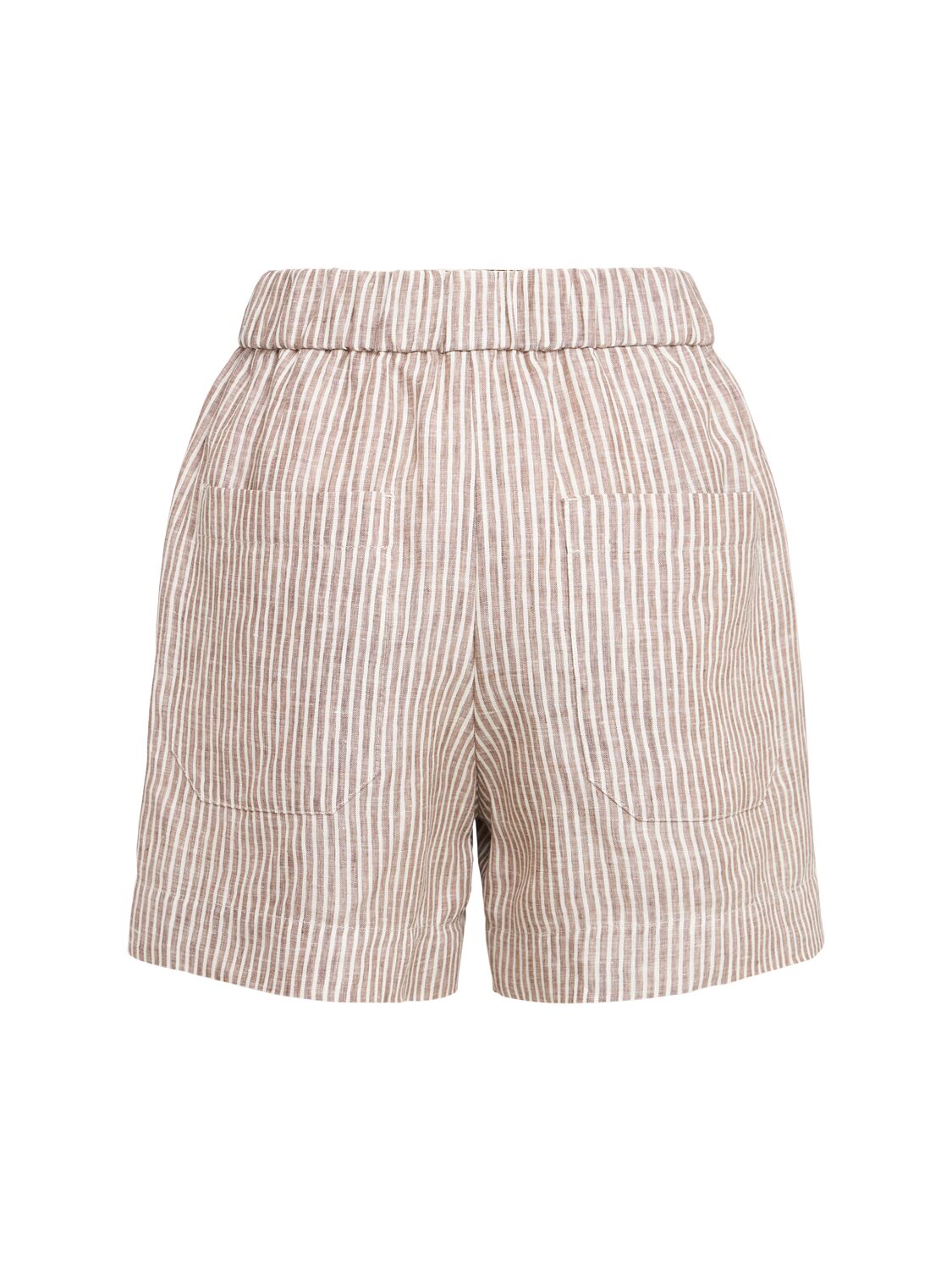 Striped Linen Bermuda Shorts | BRUNELLO CUCINELLI | Brown