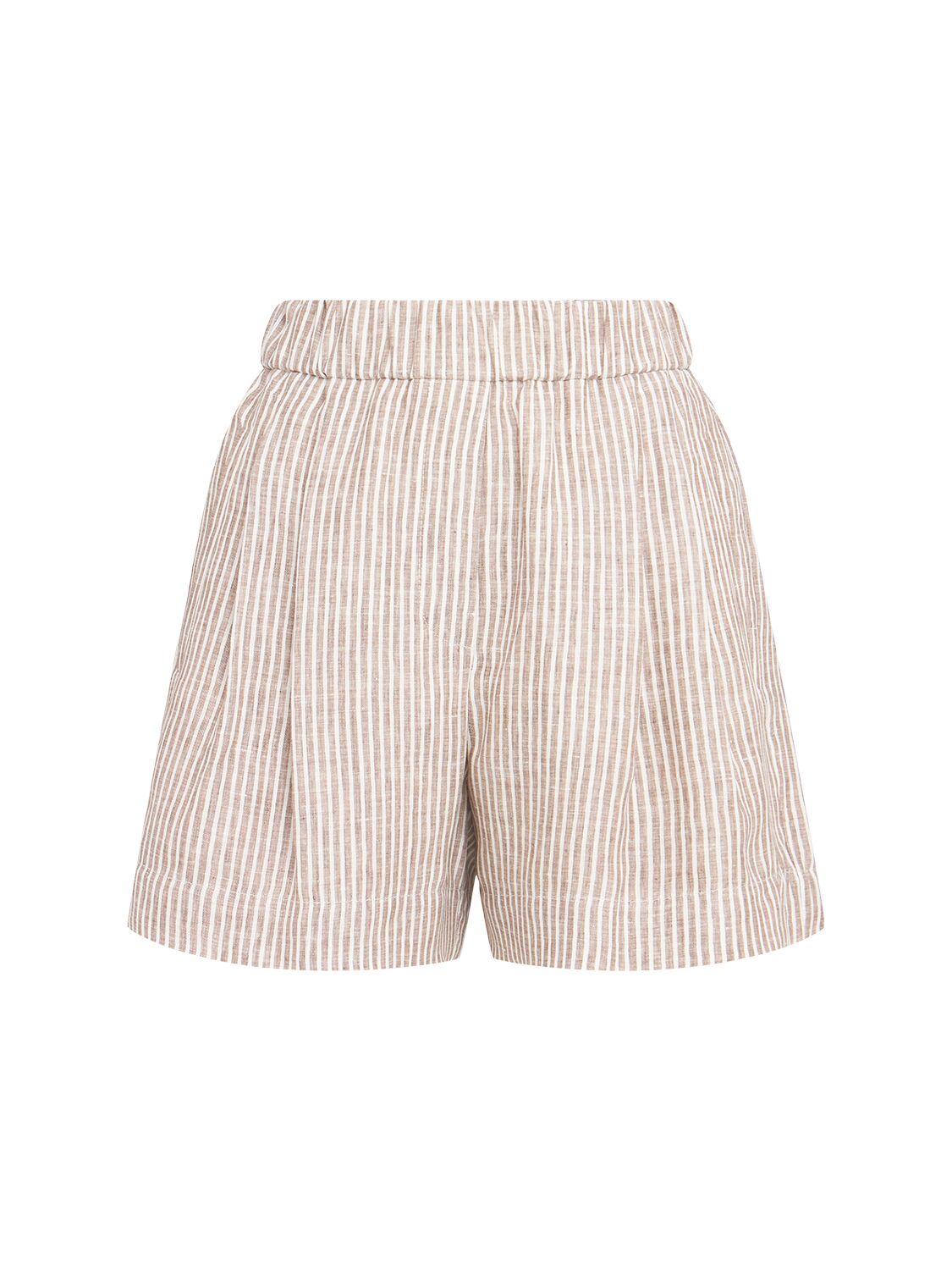 Brunello Cucinelli Striped Linen Bermuda Shorts