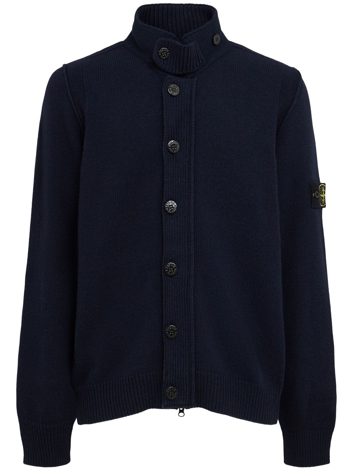 Cardigan En Laine Mélangée - STONE ISLAND - Modalova