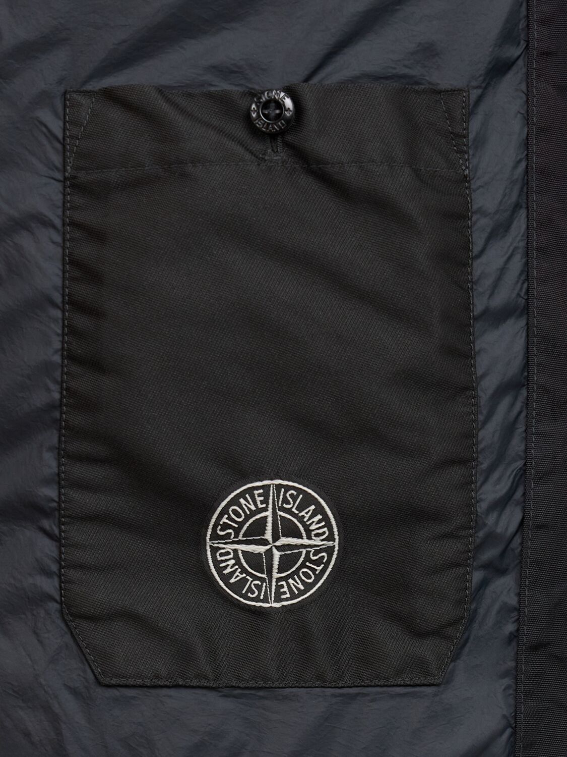Stone Island Short Nylon Down Parka In Black