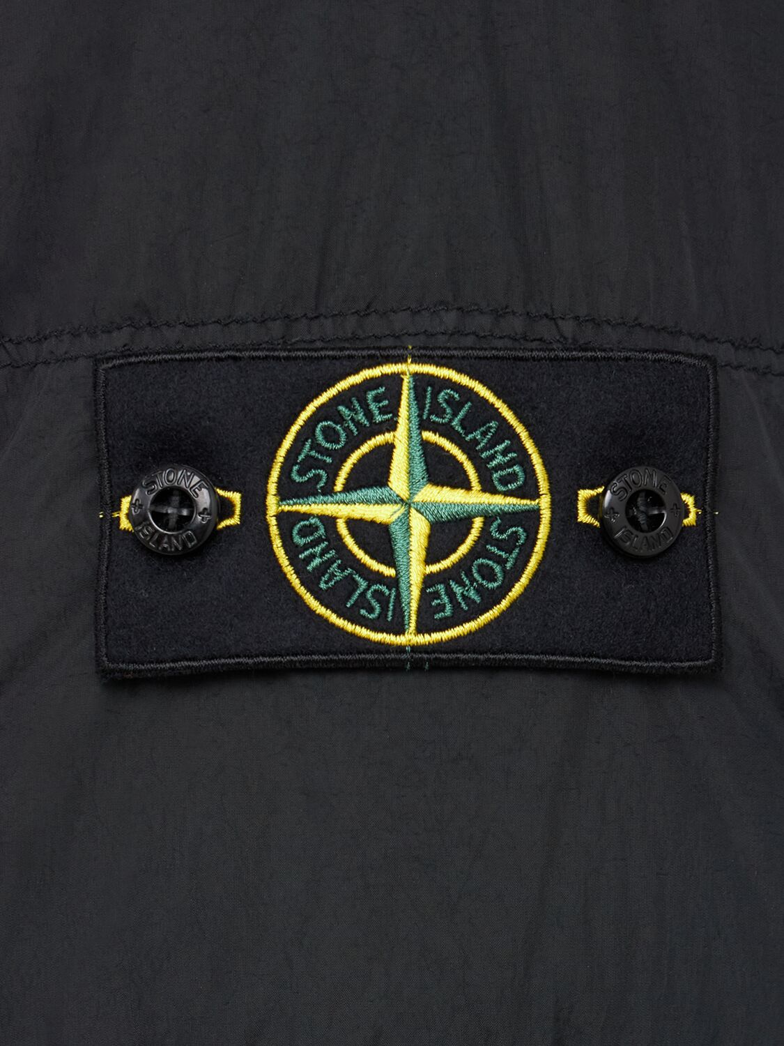 Stone Island Short Nylon Down Parka In Black