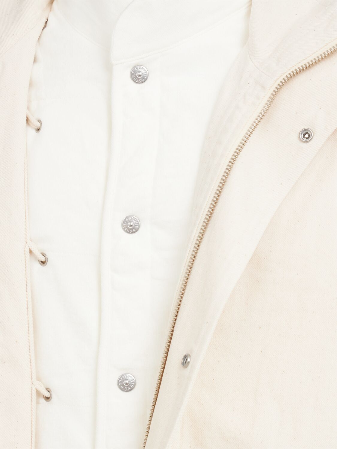 Stone Island Short Parka With Detachable Lining And Elbow Patches