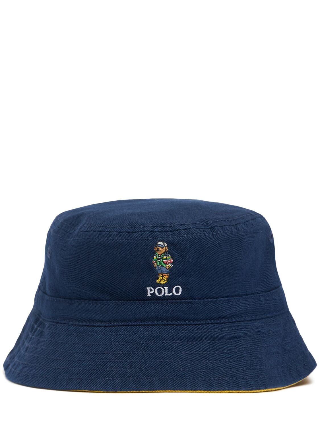 Bear Embroidered Cotton Bucket Hat