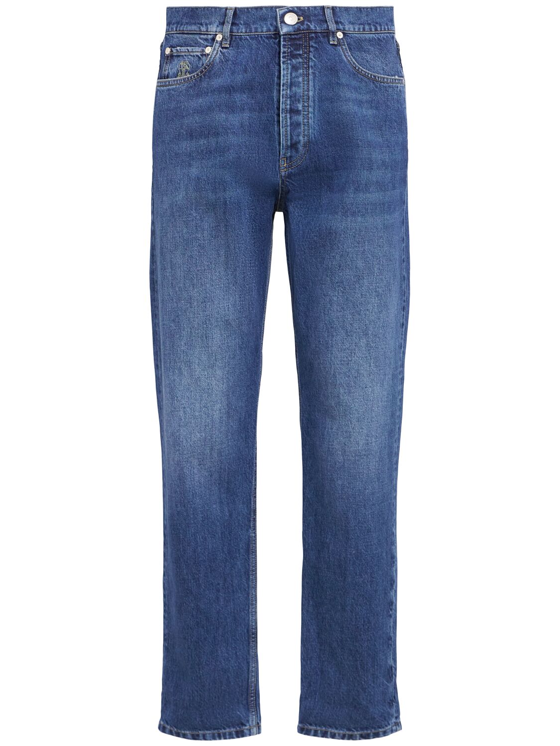 Cotton Denim Straight Jeans