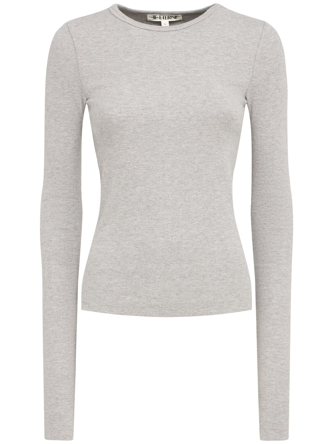 Éterne Fitted Long Sleeve Cotton Blend Top