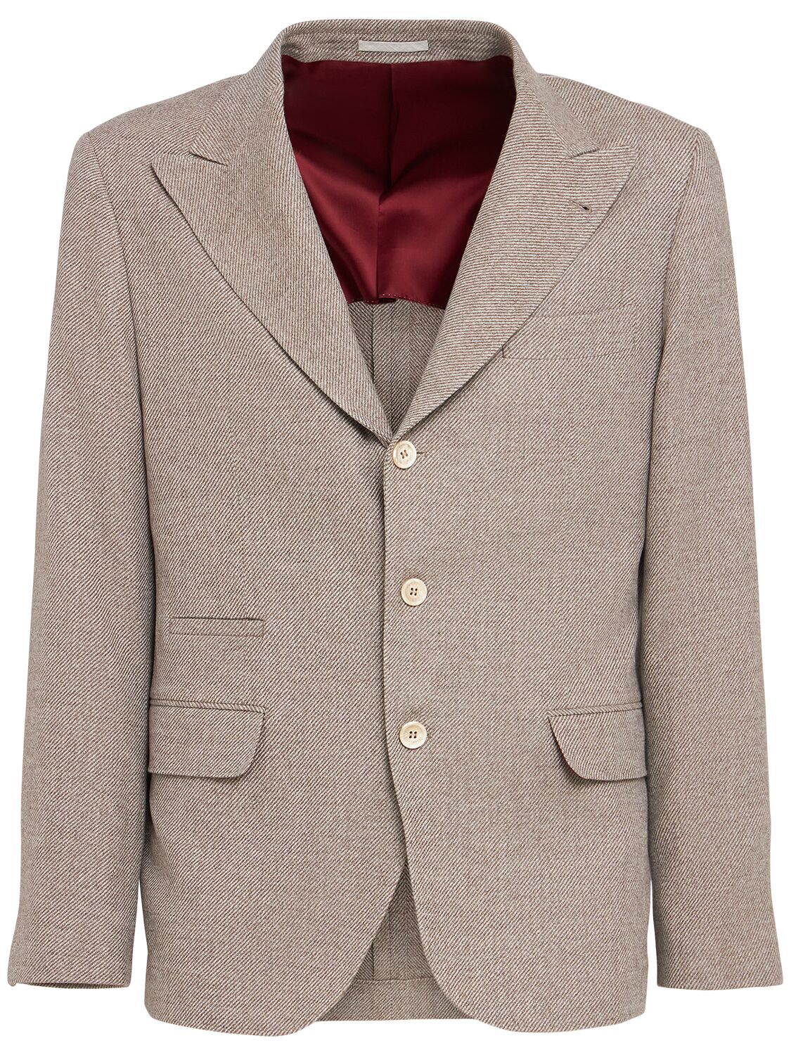Single Breast Wool Blend Blazer - BRUNELLO CUCINELLI - Modalova