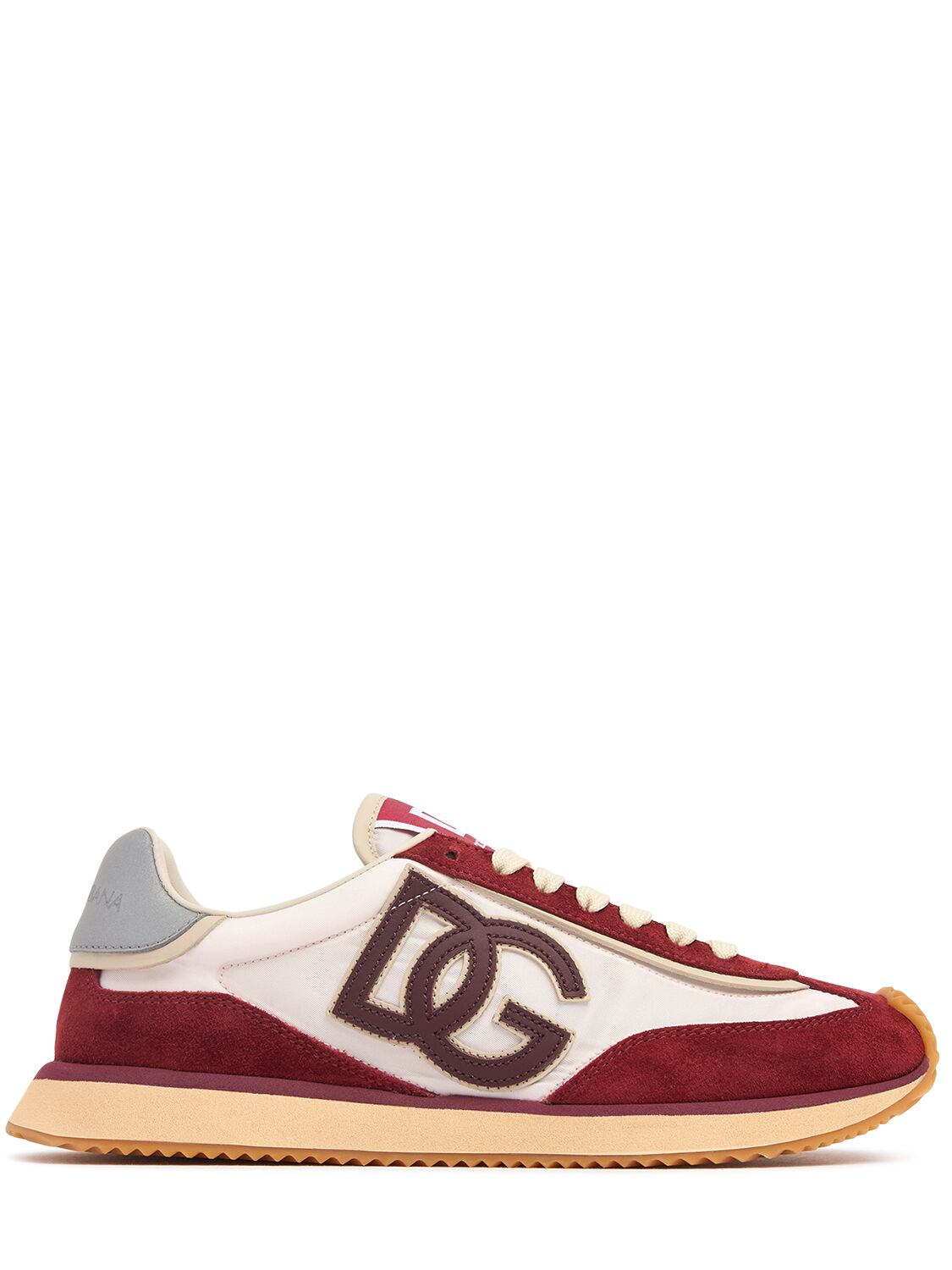 Dolce & Gabbana Aria Nylon Lace-up Sneakers In Burgundy