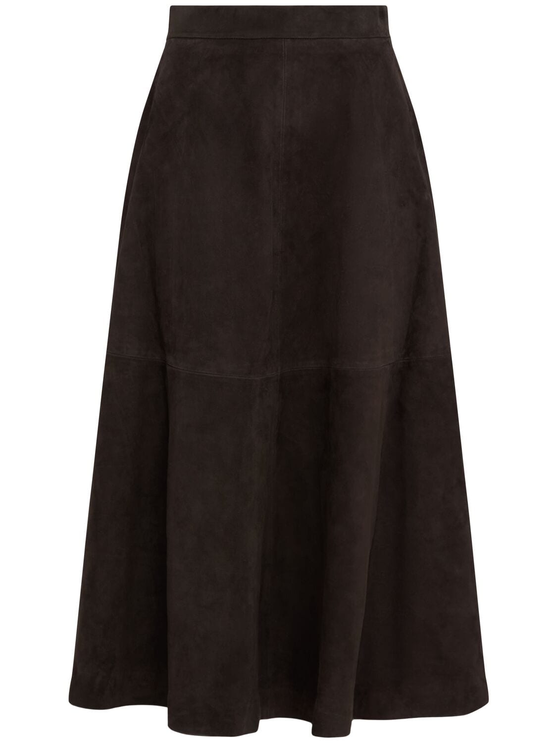 A-line Suede Midi Skirt