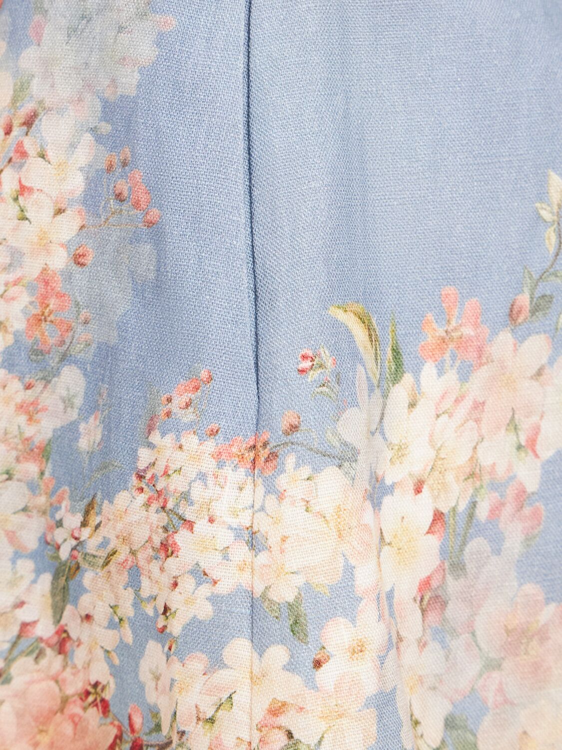 Zimmermann Womens Cascadian Tuck Floral Linen Shorts Teal Blue Botanical