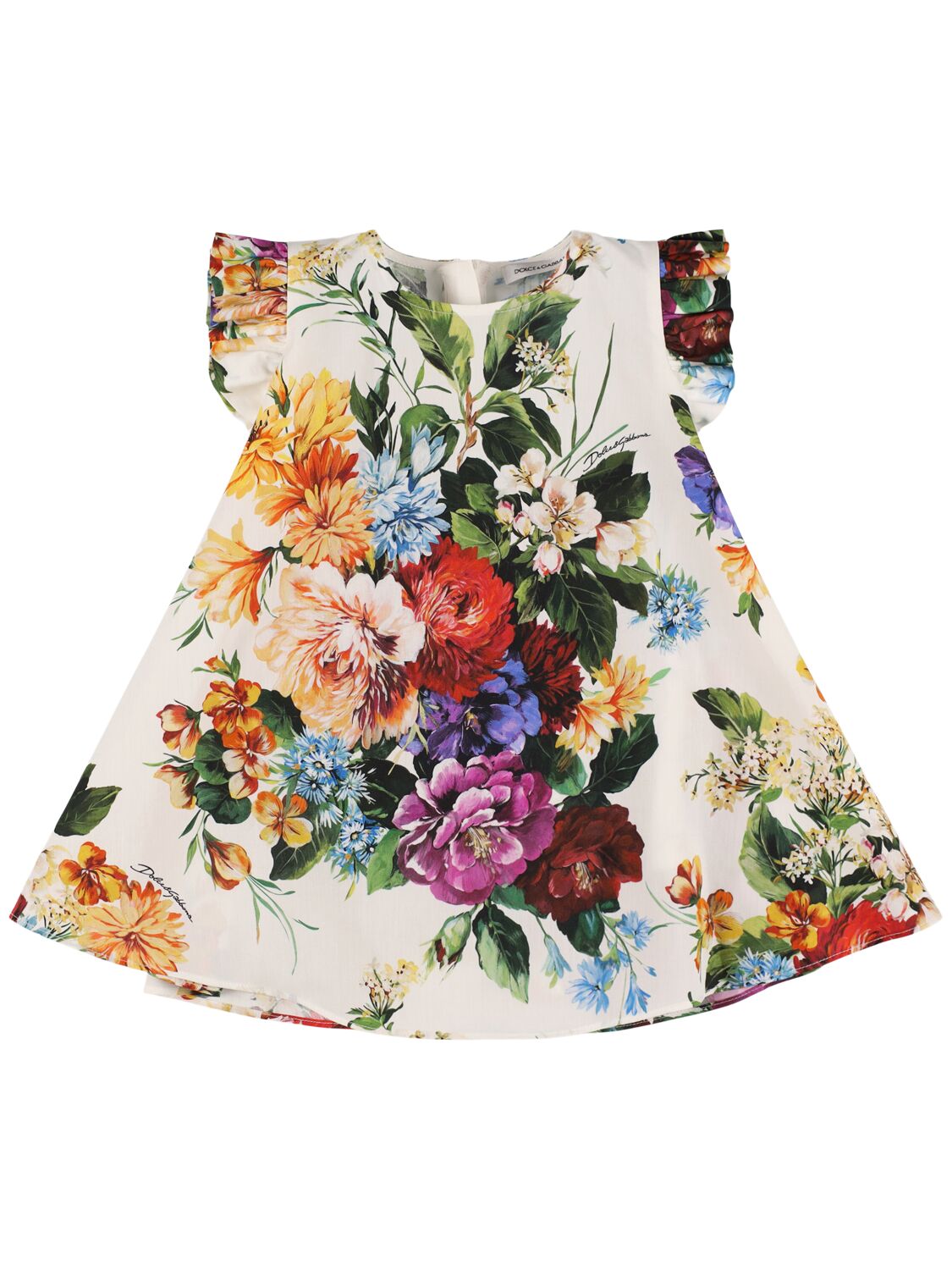 Dolce & Gabbana Printed Cotton Poplin Dress In Multi