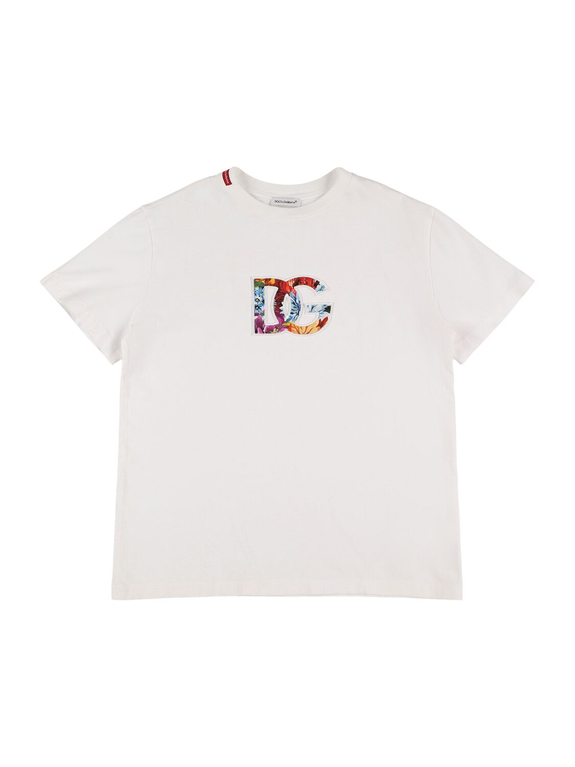 Dolce & Gabbana Embroidered Cotton Jersey T-shirt In White