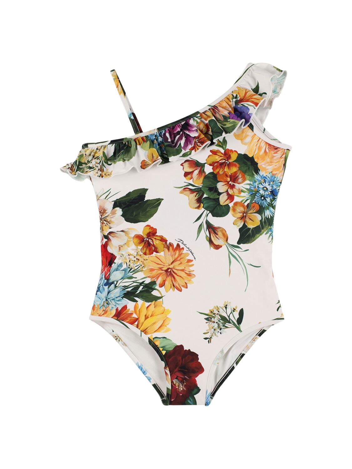 Dolce & Gabbana Printed Lycra One Piece Swimsuit In Multi