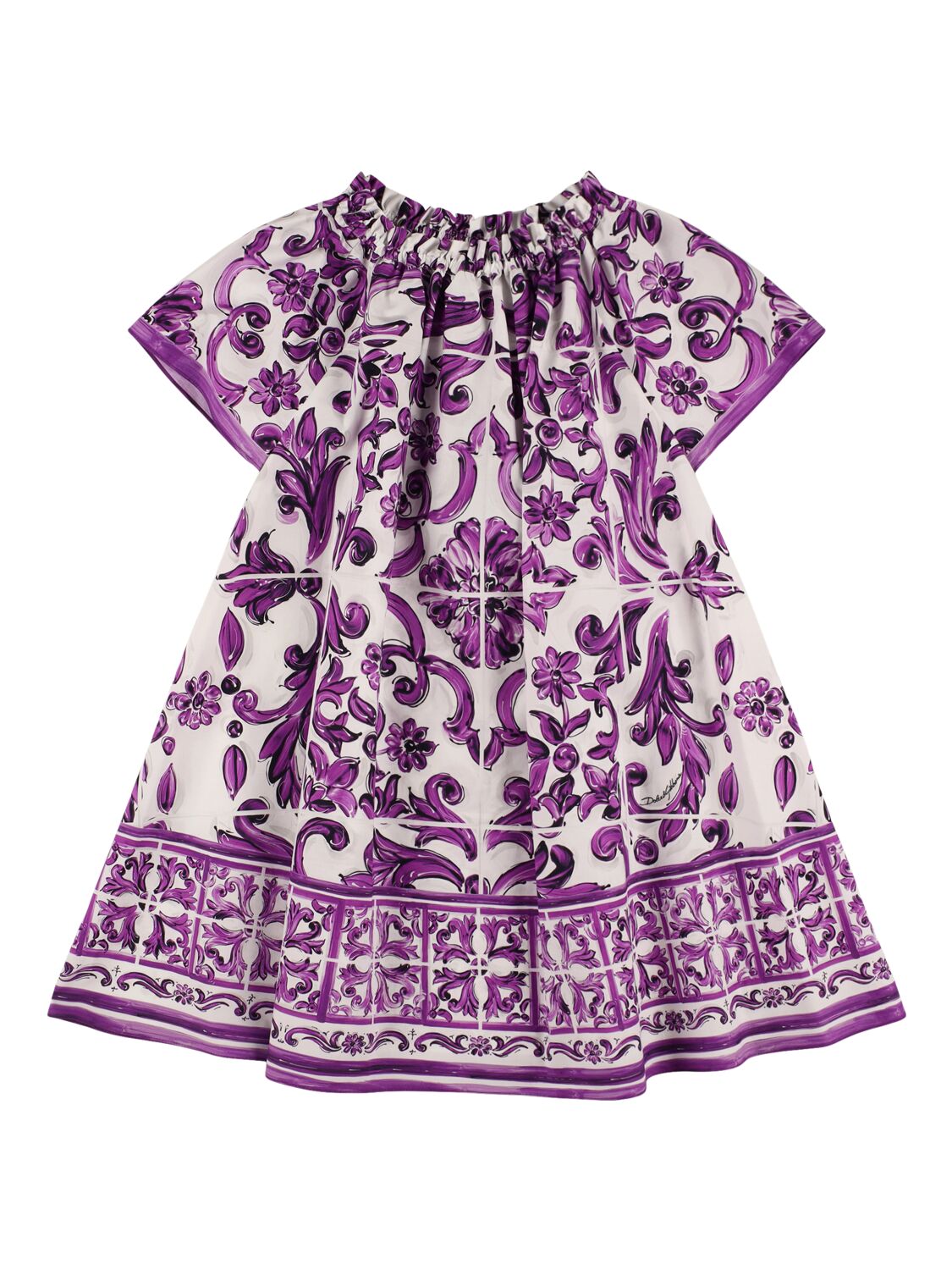Dolce & Gabbana Printed Cotton Dress In Multi