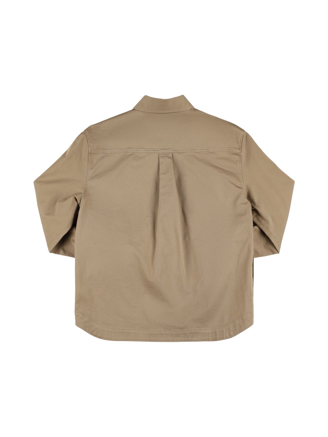 Dolce & Gabbana Cotton Blend Gabardine Overshirt In Brown