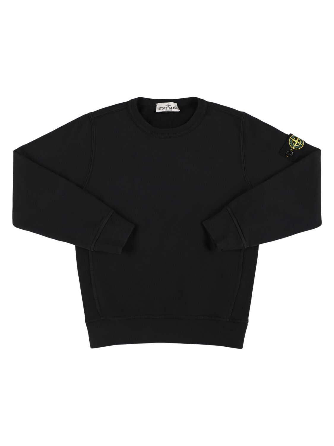 Stone Island Organic Cotton Sweatshirt In Black