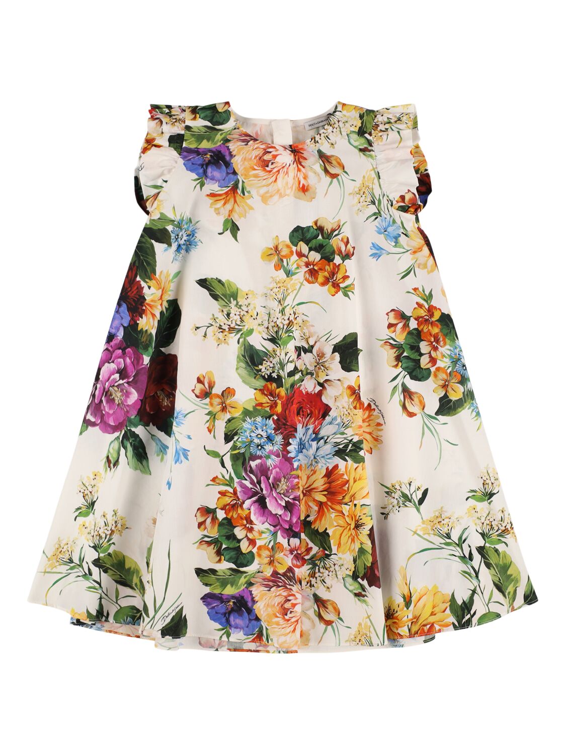 Dolce & Gabbana Printed Cotton Poplin Dress In Multi