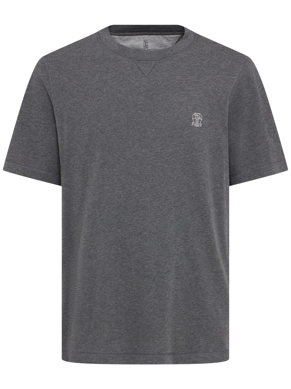 T-shirt En Coton Avec Logo - BRUNELLO CUCINELLI - Modalova