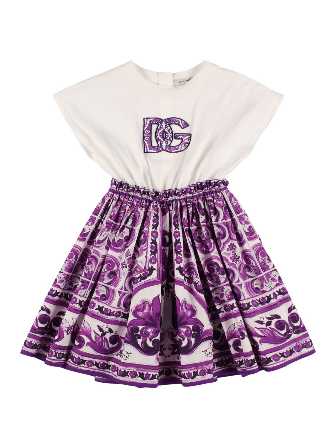 Dolce & Gabbana Printed Cotton Jersey Dress In Multi