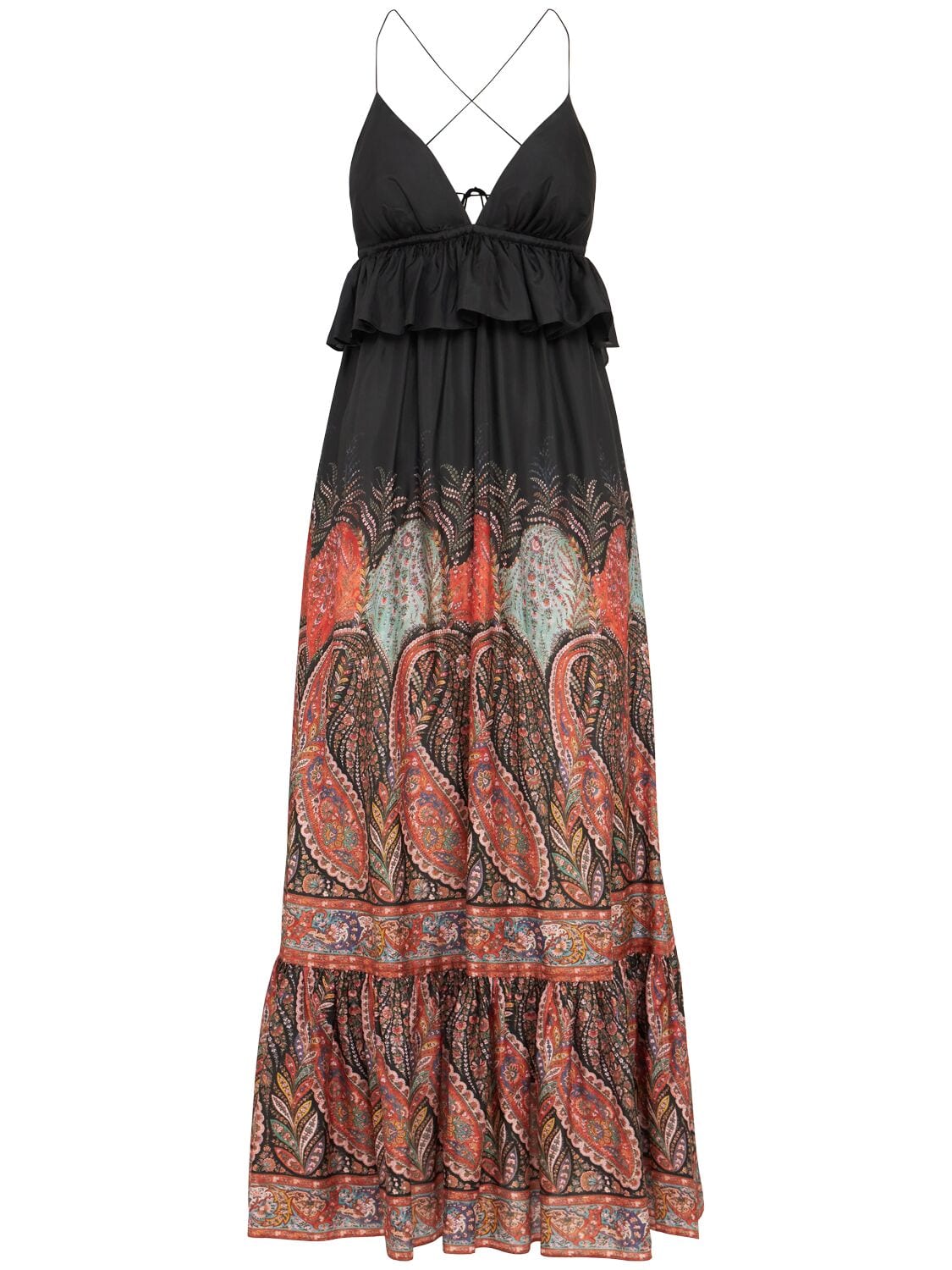 Rhiannon Ruffled Silk Maxi Dress