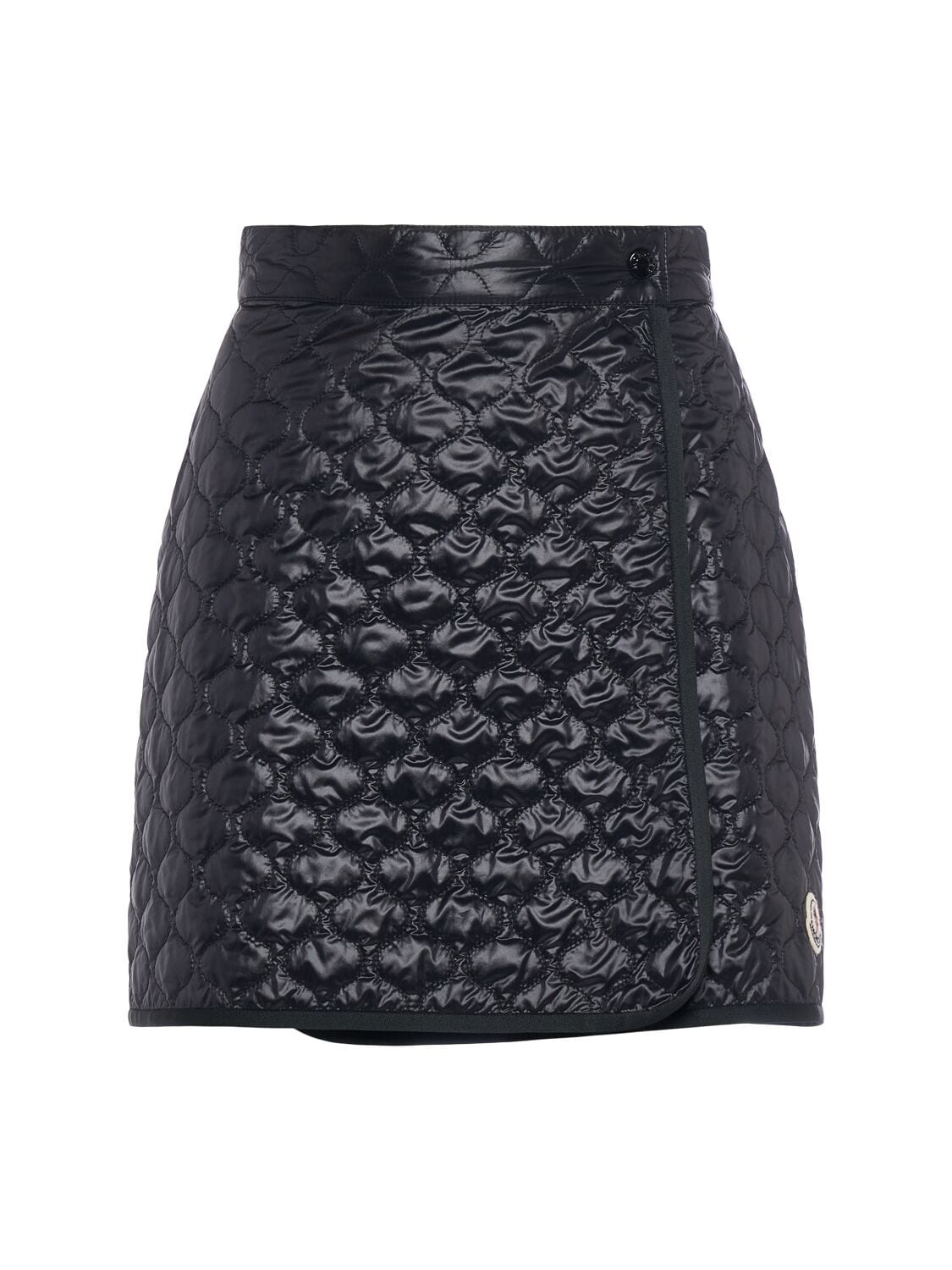 Square Nylon Quilted Padded Mini Skirt