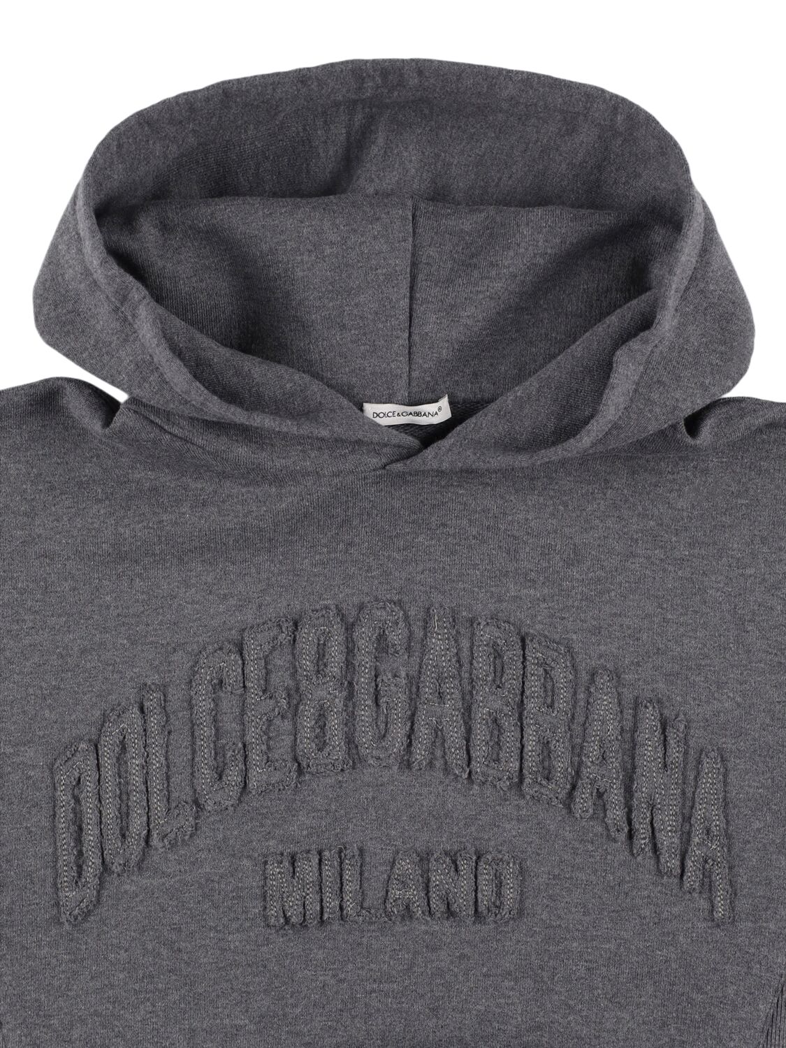 Dolce & Gabbana Embroidered Cotton Sweatshirt In Gray