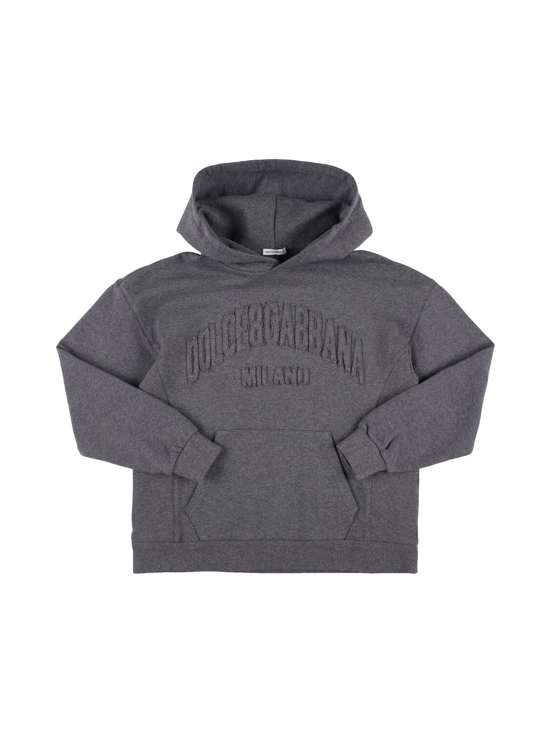 Dolce & Gabbana Embroidered Cotton Sweatshirt In Gray