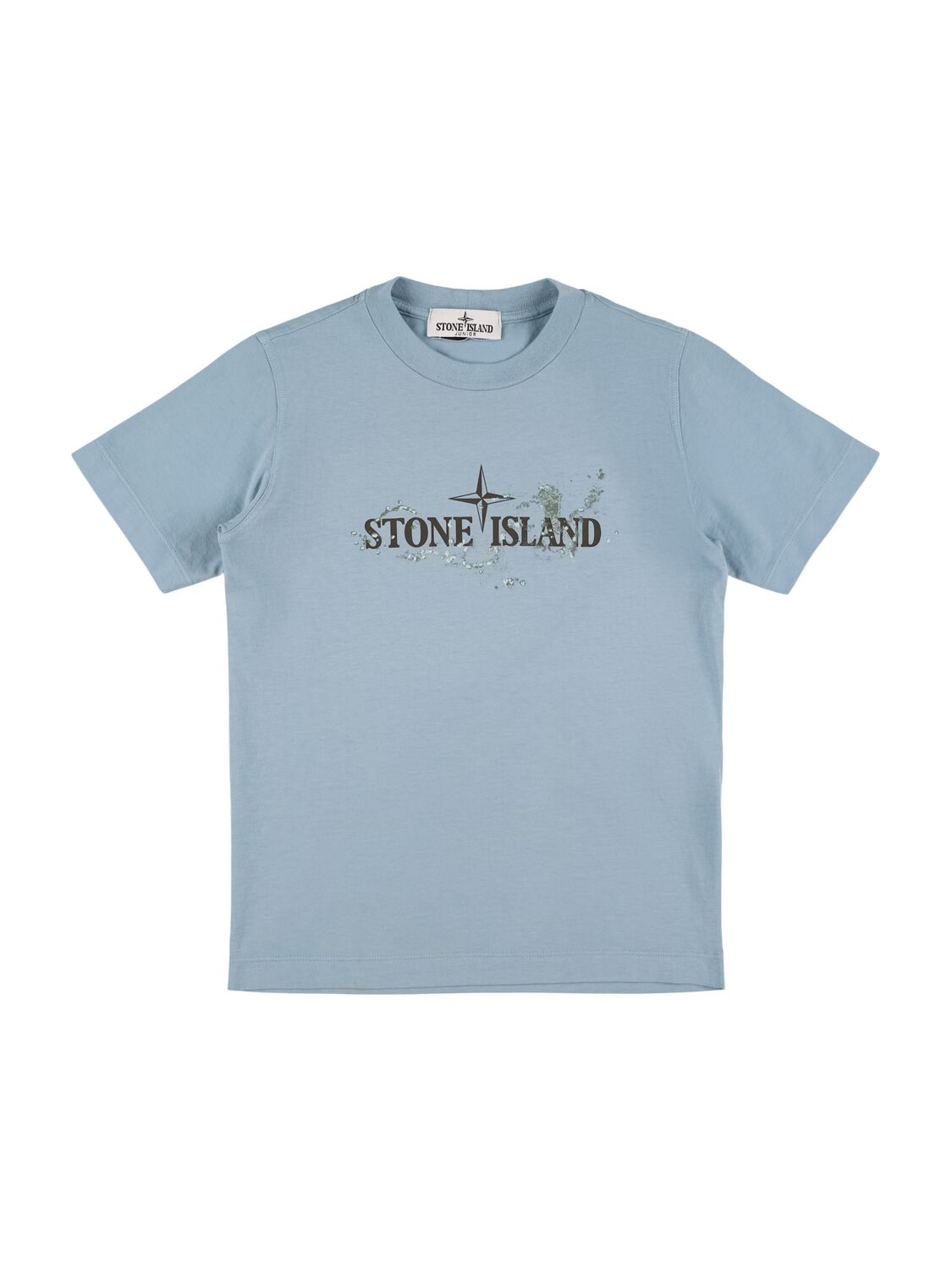 STONE ISLAND JUNIOR Printed Cotton Jersey T-shirt