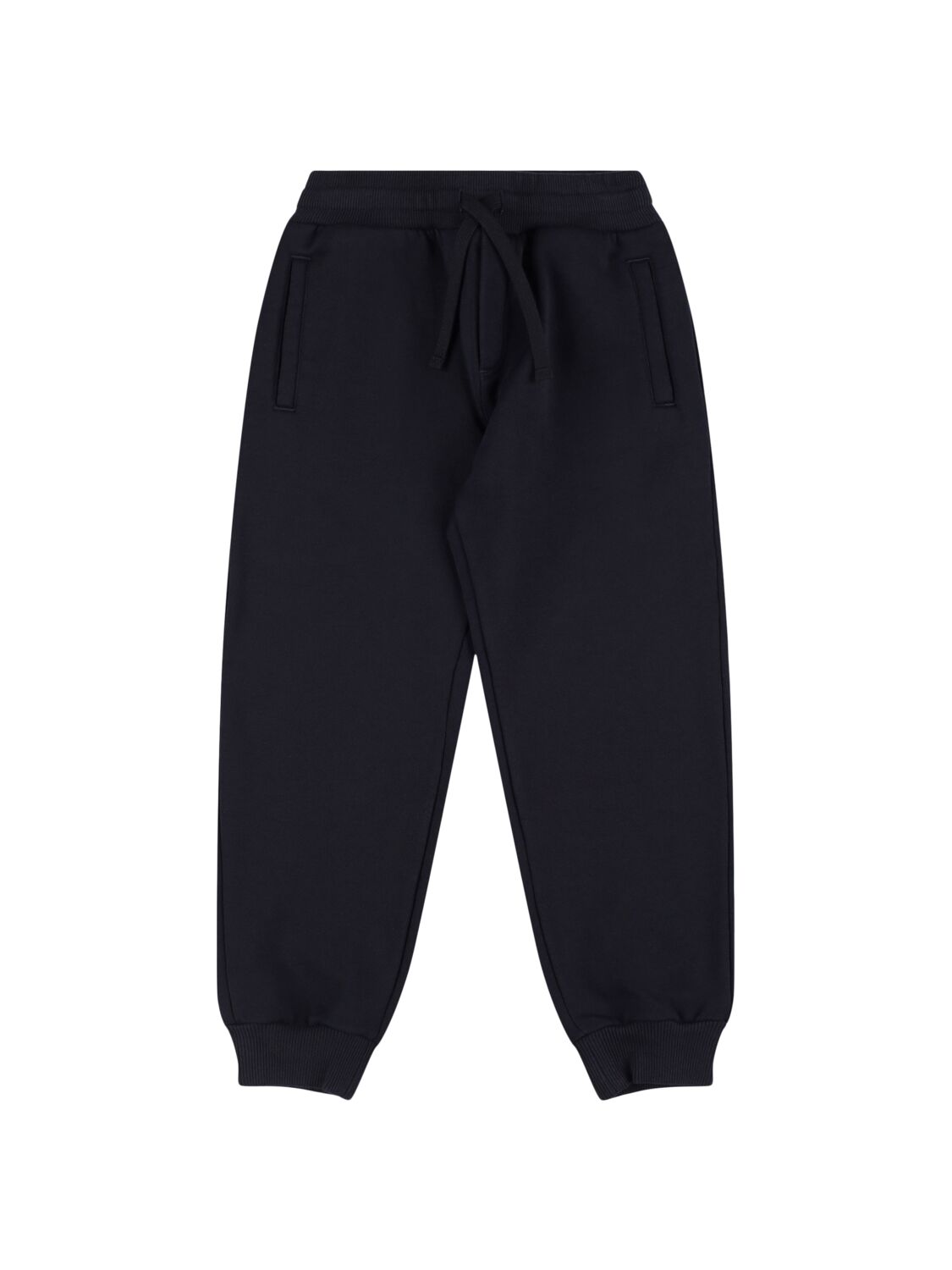 Dolce & Gabbana Embroidered Cotton Sweatpants In Blue