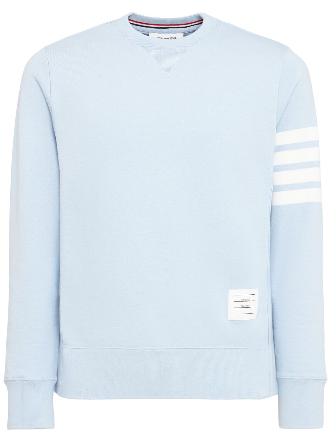 Thom Browne Cotton Jersey Logo Sweatshirt In Blue