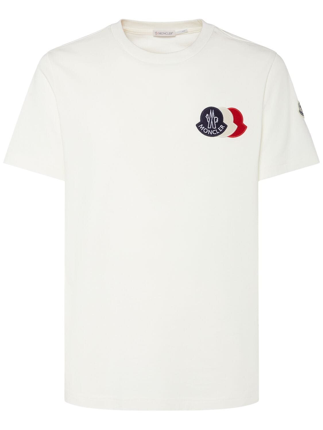 Embroidered Tricolor Logo Cotton T-shirt