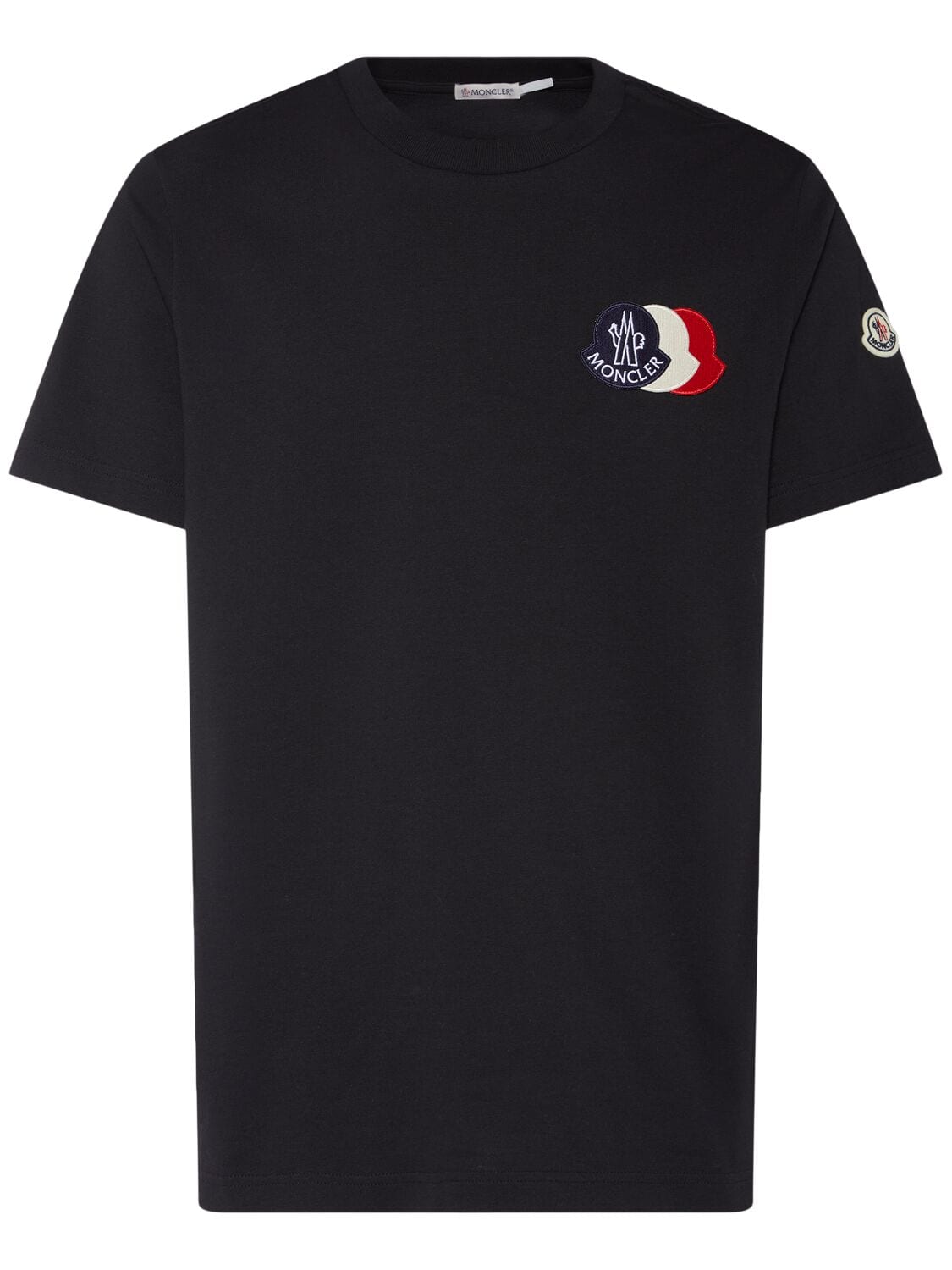 Embroidered Tricolor Logo Cotton T-shirt