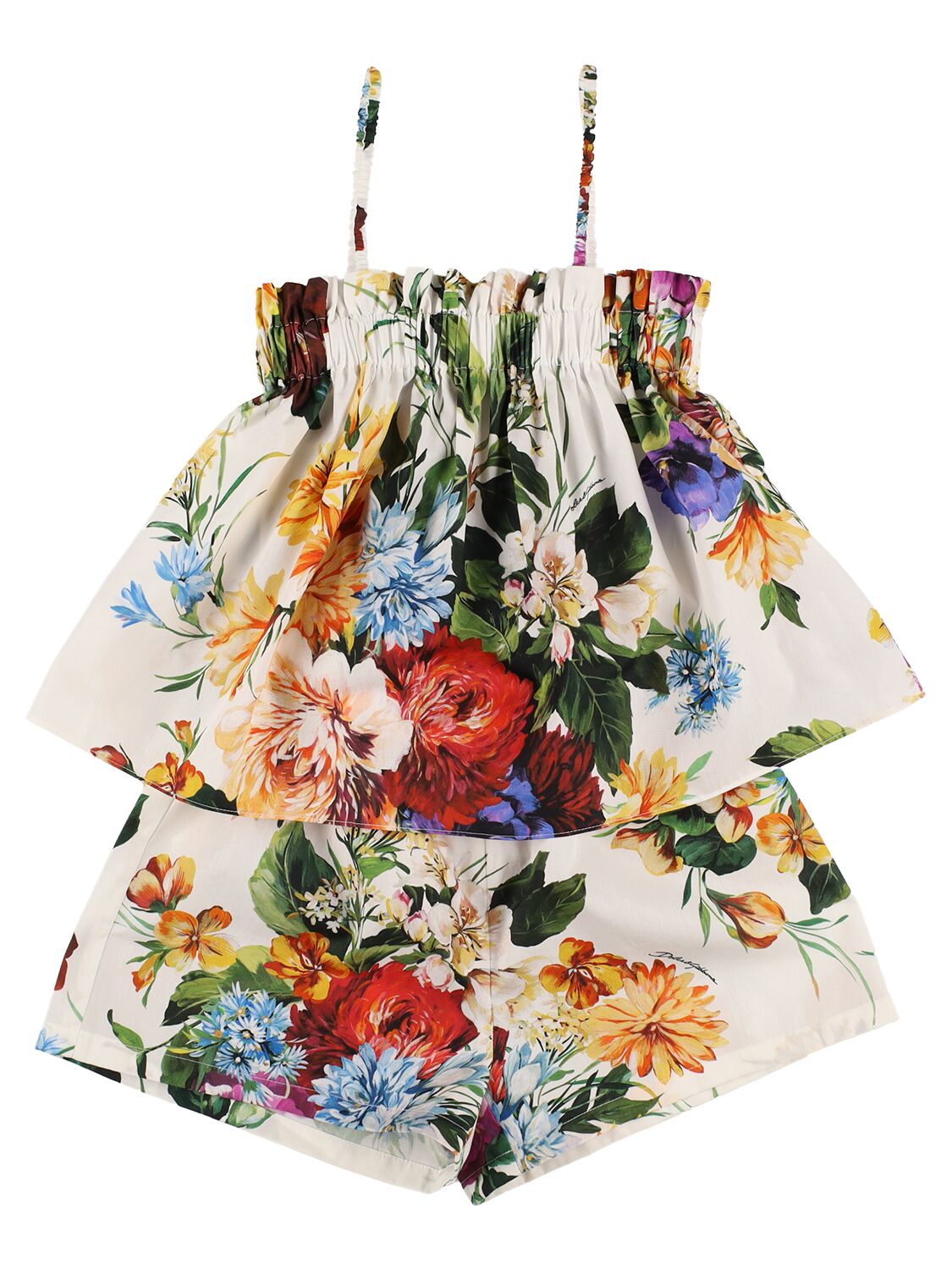 DOLCE & GABBANA Printed Cotton Poplin Top & Shorts
