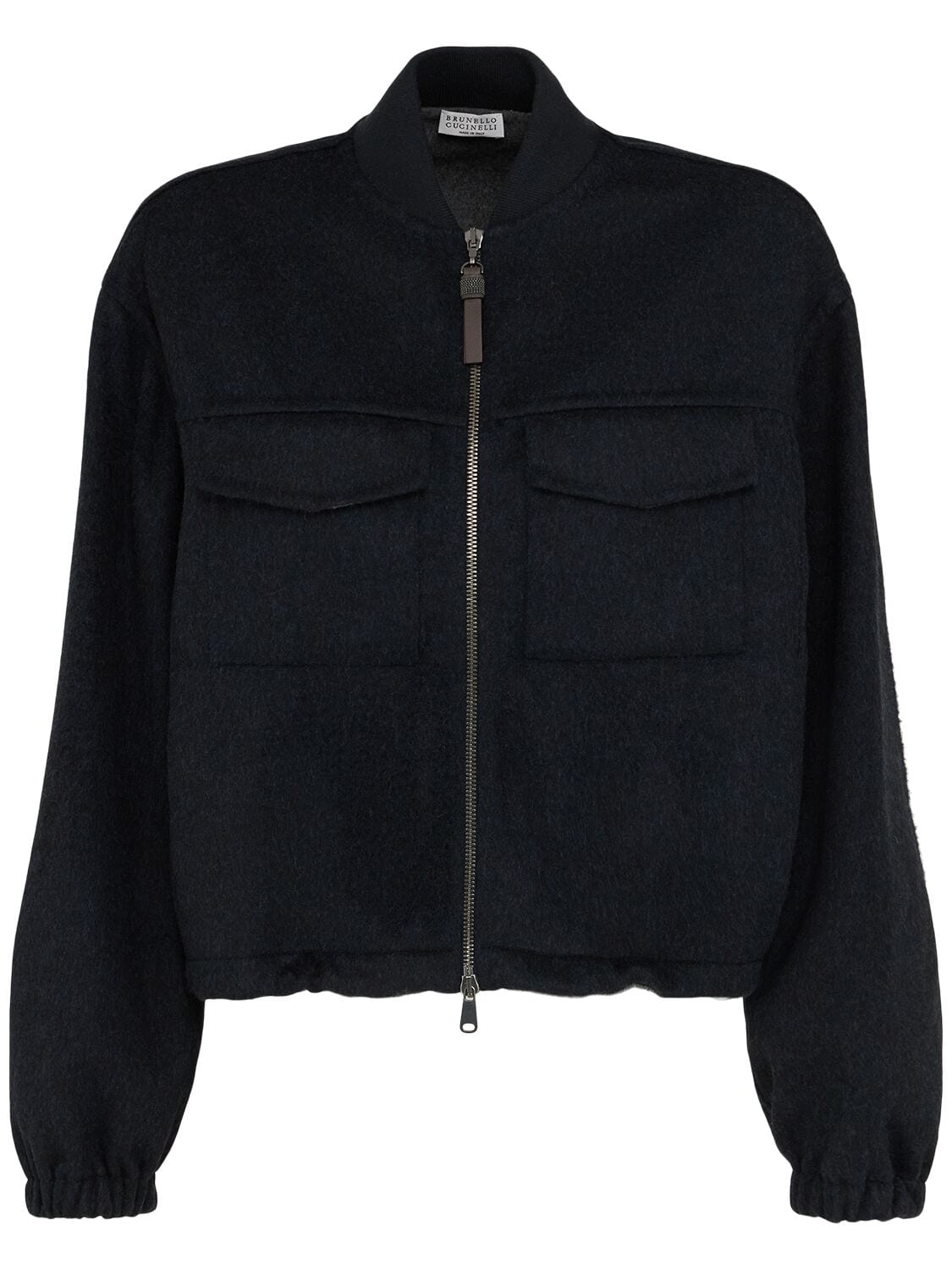 Collarless Cashmere Short Jacket